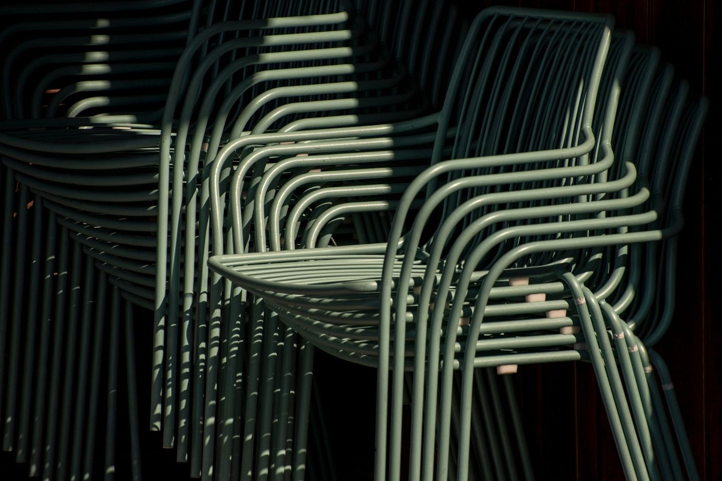 Green chairs